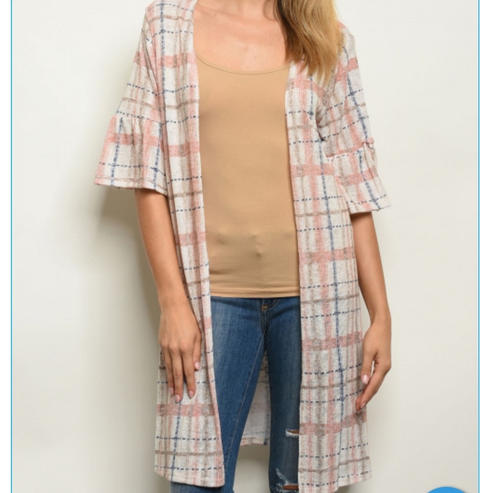 NWT plaid duster/cardigan
